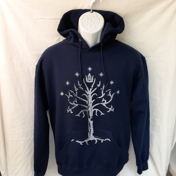 New Medium Tree of Gondor LotR Blue Pullover Hoodie - Picture 1 of 7